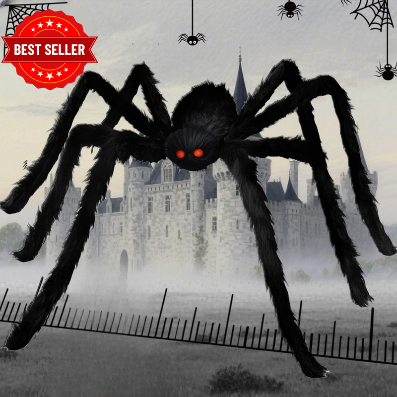 Giant Spider 6.6 Ft (78 In) Halloween Decoration, Realistic Halloween Decorative
