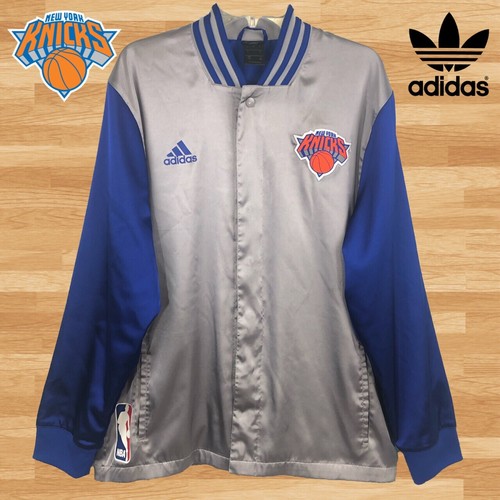 Adidas Silky Satin New York Knicks NBA Jacket - Blue/Gray