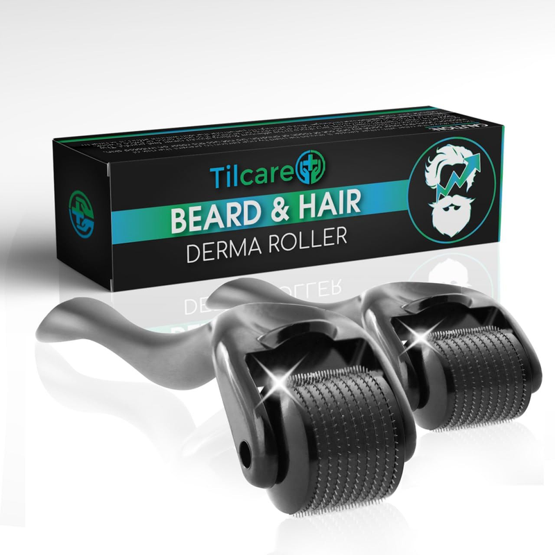 Beard and Hair Derma Roller (2 Pack) by Tilcare - Sterile Titanium Derma Roller