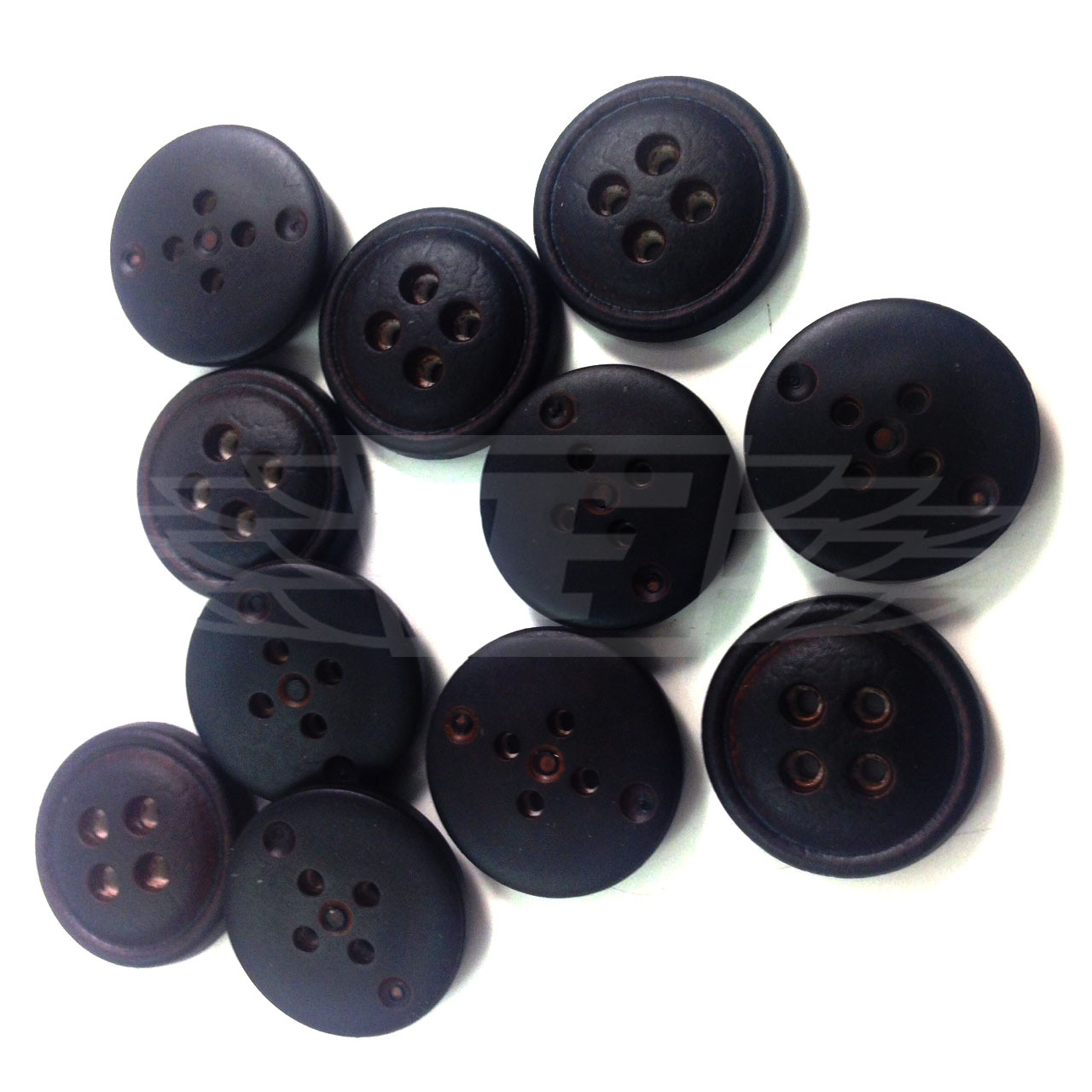 3355N-44 PACK OF 10 28mm WARPED WHITE PLASTIC TWO HOLE BUTTON BUTTONS BTN