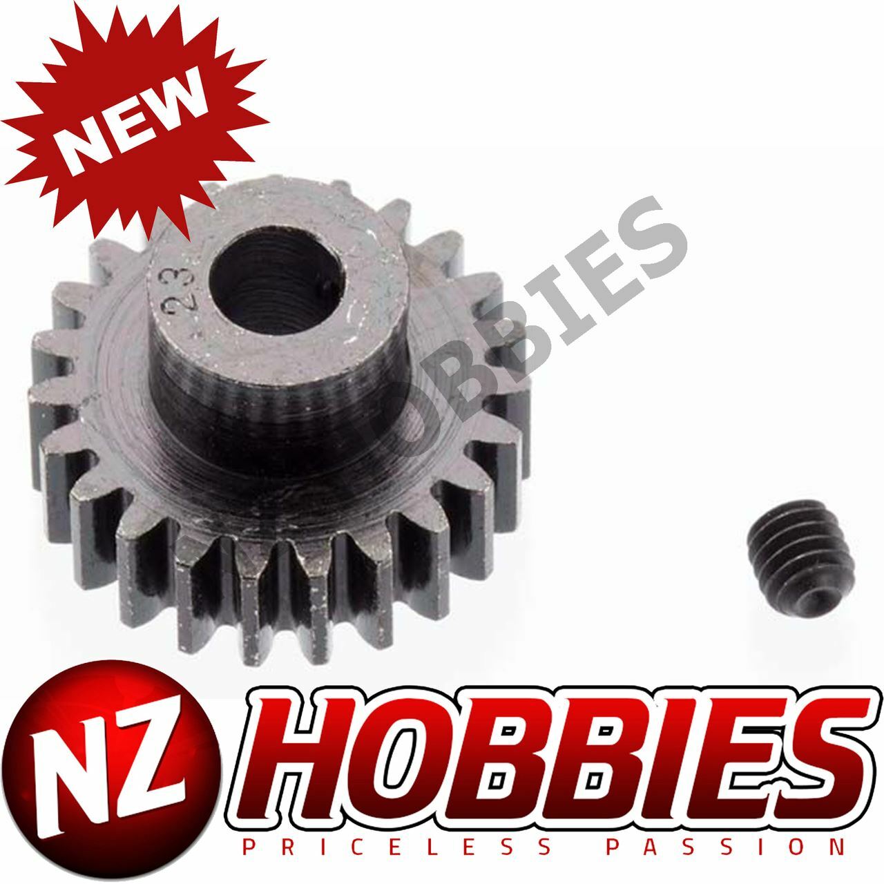 Robinson Racing 8623 Extra Hard 23 Tooth Blackened Steel 32P Pinion, 5mm