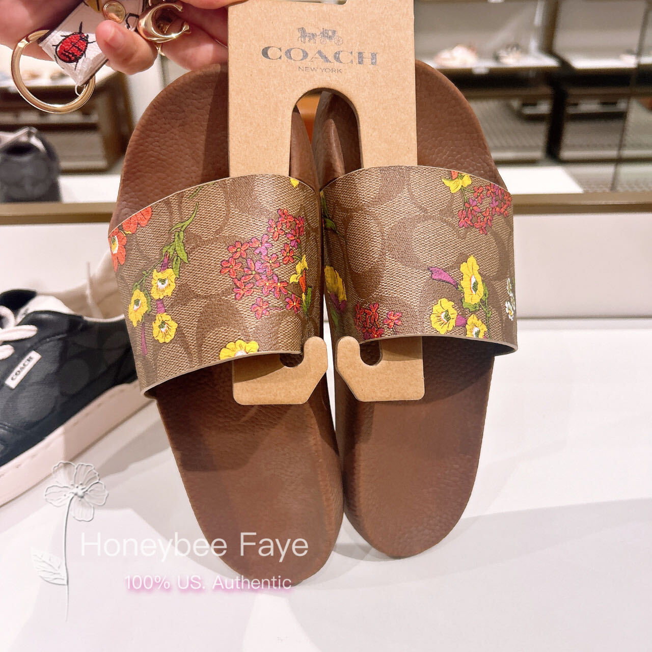 NWT Coach Women's Uli Sport Slide With Floral Print CR811 ( Fast