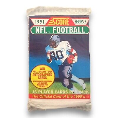 1991 SCORE FOOTBALL SERIES 2 PACK UNOPENED - 16 NFL FOOTBALL CARDS
