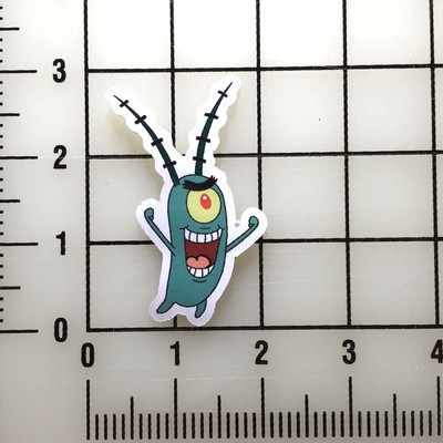 Spongebob Squarepants Plankton 3'' Tall Vinyl Decal Sticker BOGO 