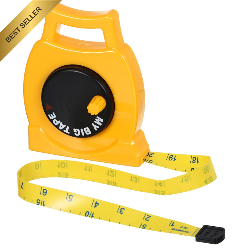 Tapeline Long Tape Measure for Kids - Retractable Measuring Tape with Inch and C