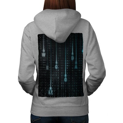 Wellcoda Matrix Number Chart Code Art Womens Hoodie Back