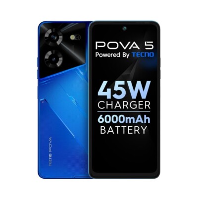 TECNO Pova 5 (Hurricane Blue, 8GB RAM,128GB Storage)
