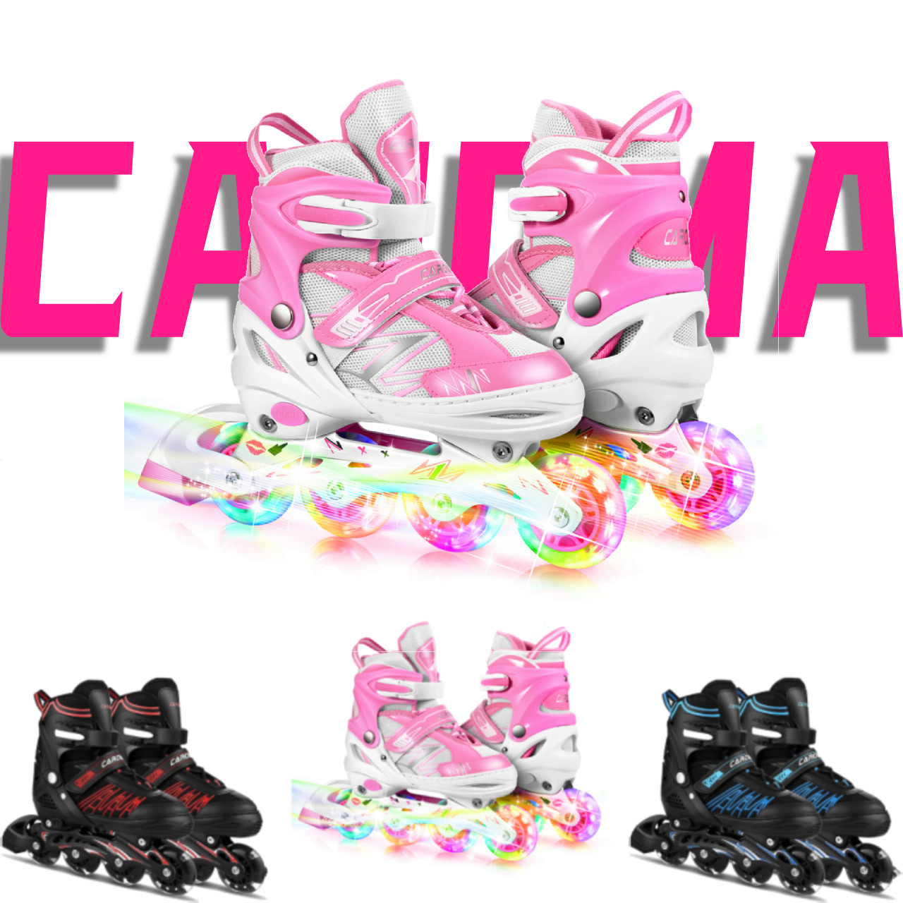 Skates Inliner Kinder Erwachsene CAROMA Inlineskates Rollschuhe Schlittschuhe DE