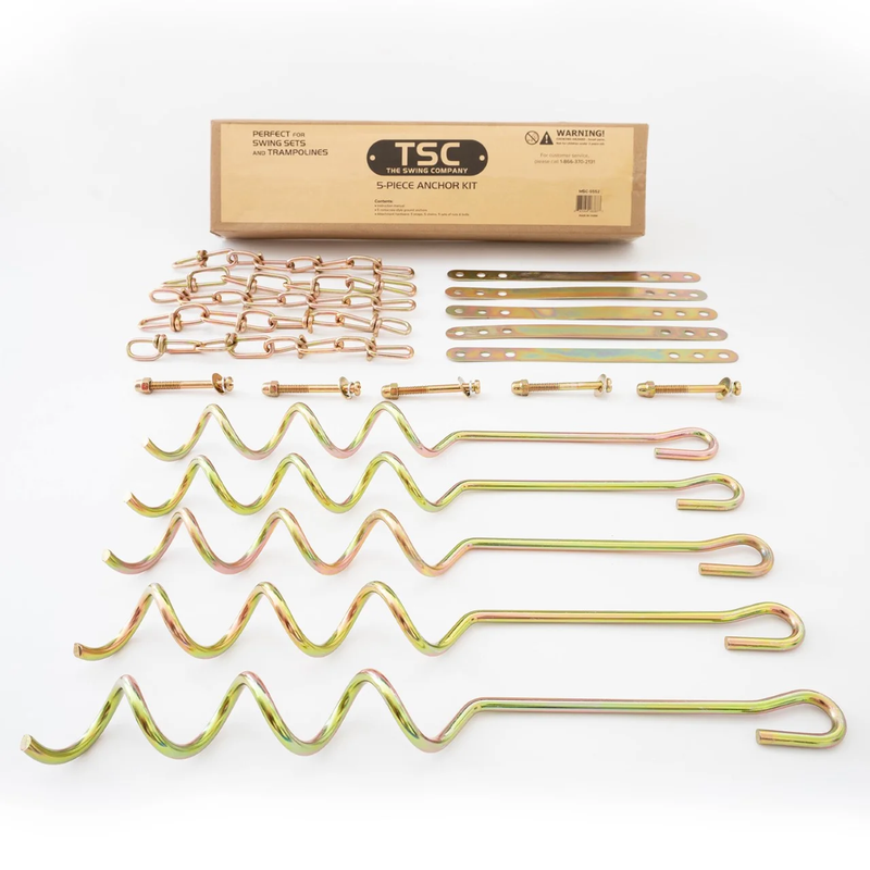 TSC 5Pc Corkscrew Anchor Kit for Swingsets, Trampolines and Pa...