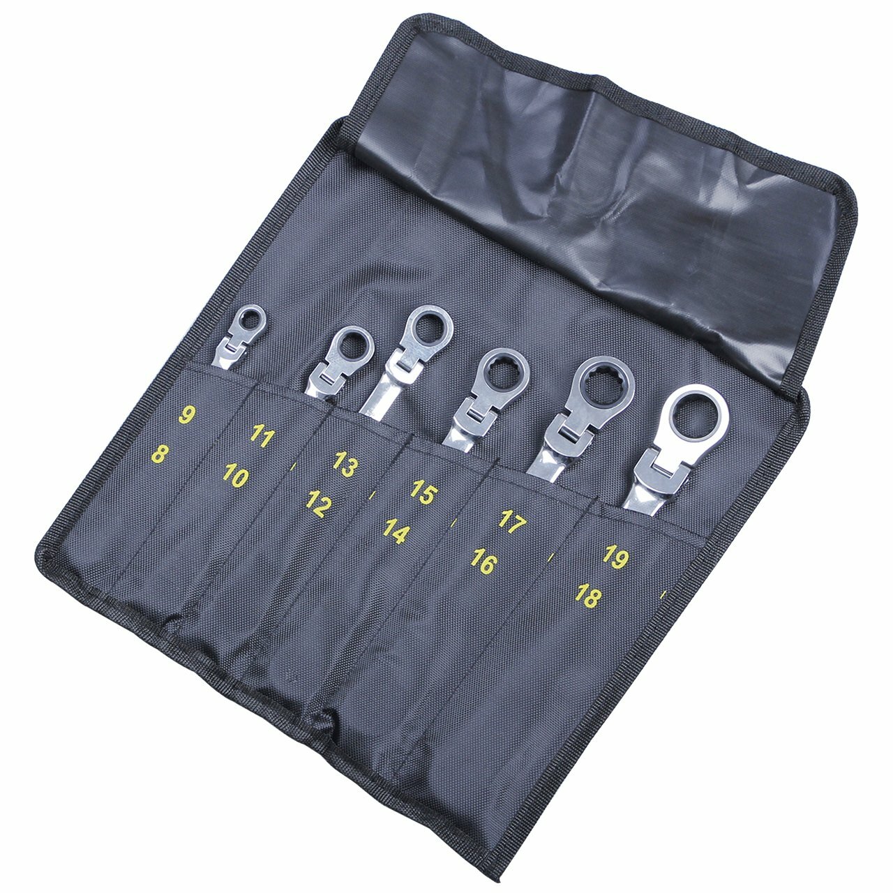6PCS Flex-Head Double Box End Ratcheting Wrenches Metric