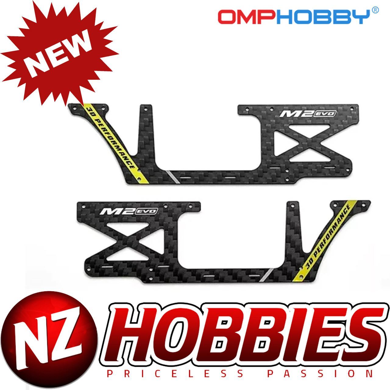 OMP Hobby OSHM2326 M2 EVO Helicopter Parts Fuselage Carbon Panel Set - YELLOW
