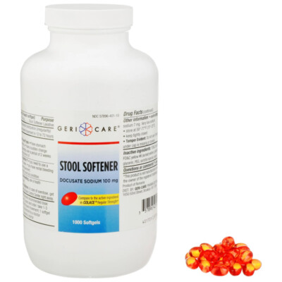 Stool Softener Softgel Capsule 100mg Strength Docusate Sodium - 1000/Bottle