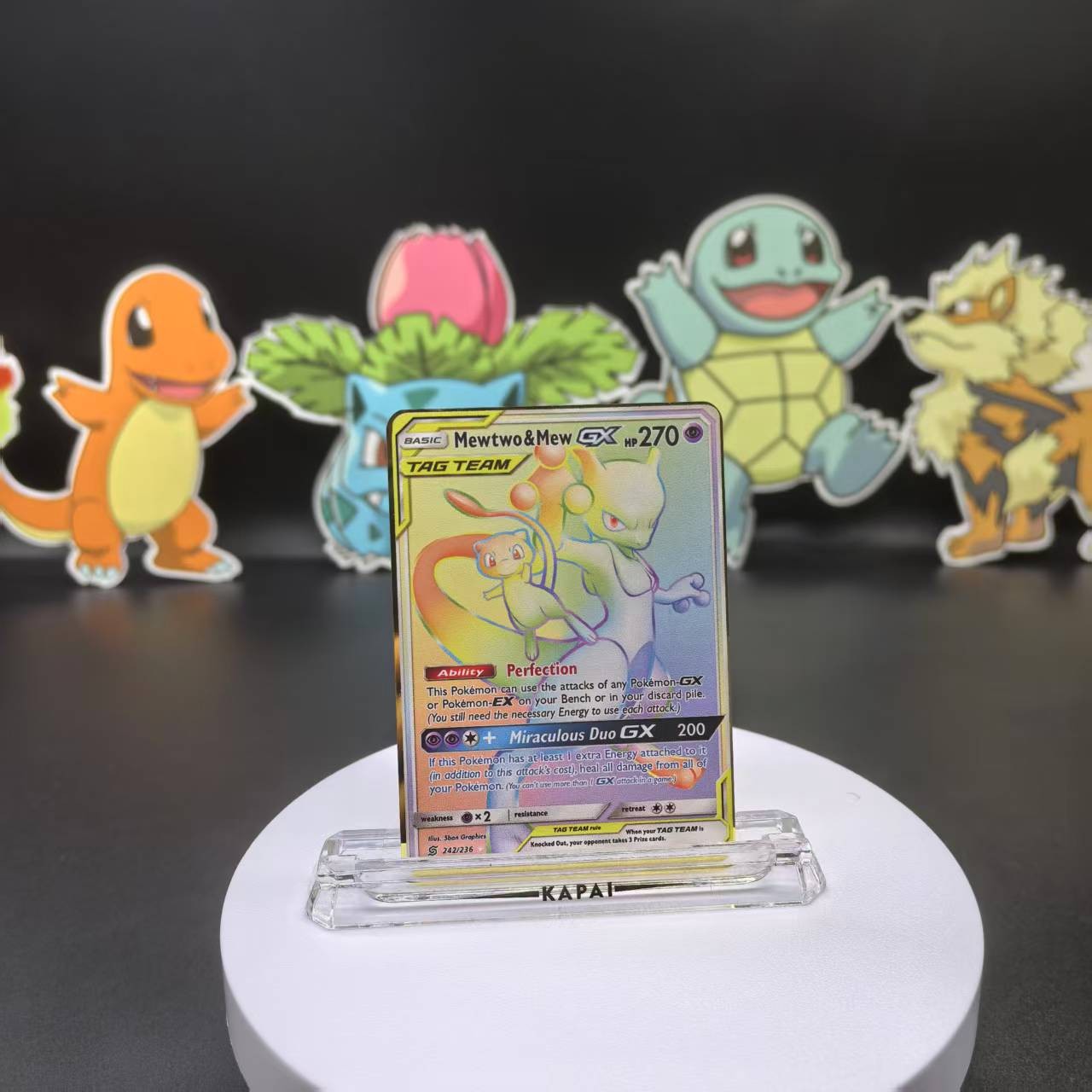 rainbow mewtwo pokemon go card 2022 Pokemon Go Mewtwo VSTAR Rainbow Rare CGC 9 Card main image 1