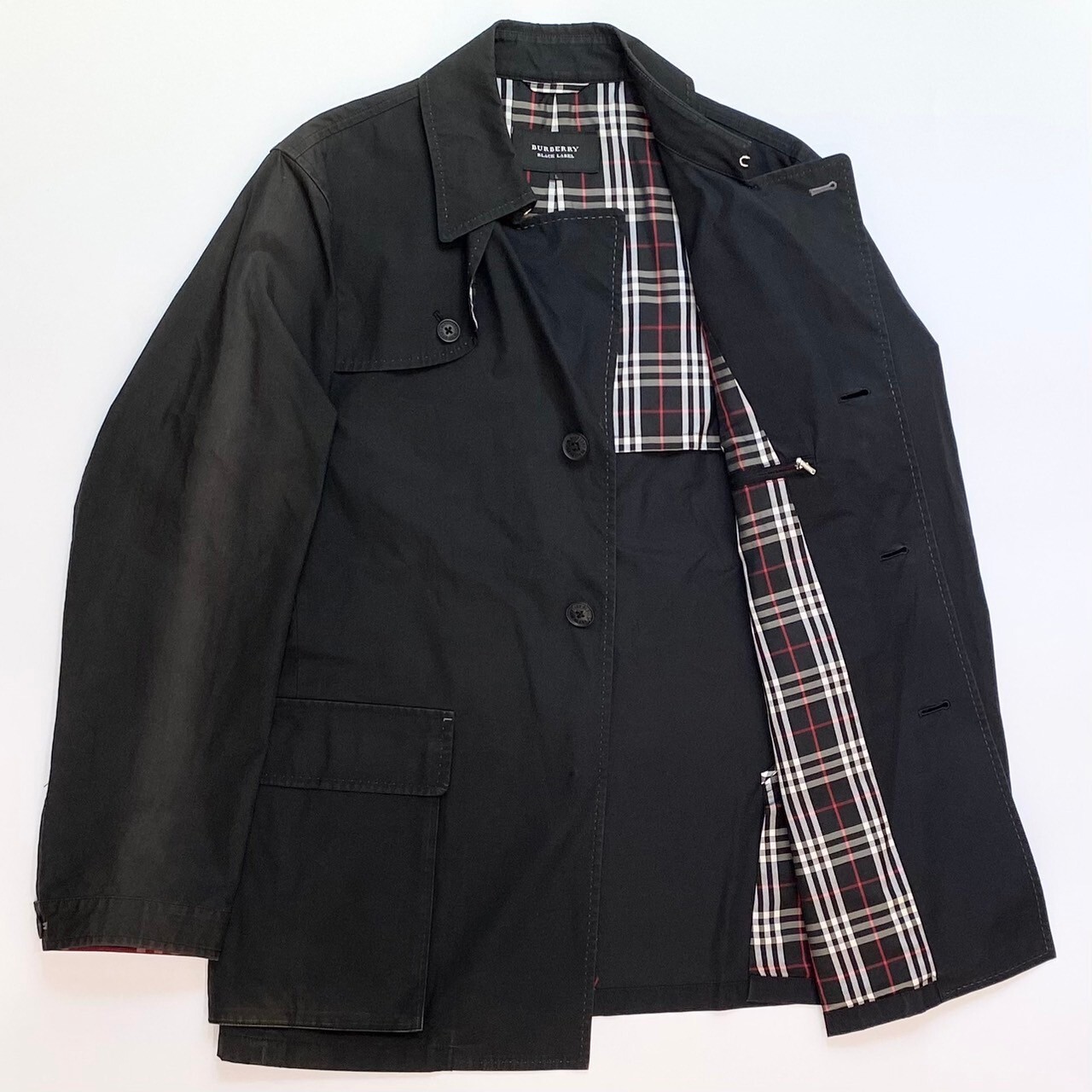 BURBERRY BLACK LABEL ステンカラーコート M ダークブルー