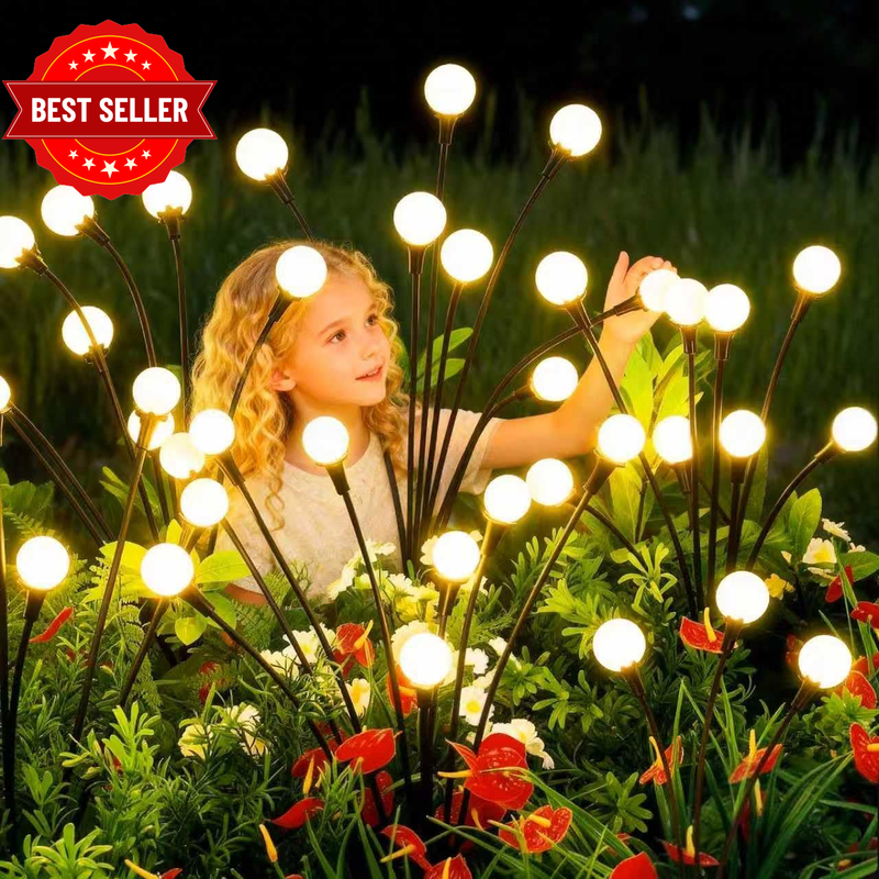 Solar Firefly Garden Lights, 4 Pack 40 LED Solar Firefly Lights Outdoor, Solar L