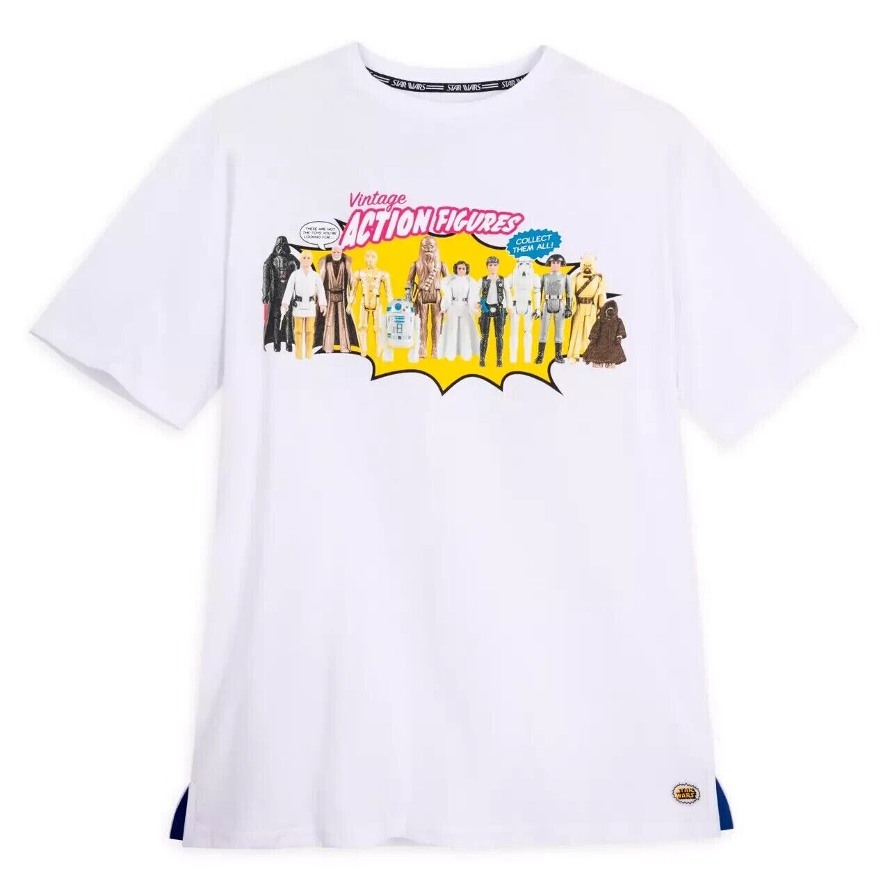 Disney Parks Star Wars Vintage Action Figures White T-Shirt Disney Parks Star Wars Vintage Action Figures White T-Shirt