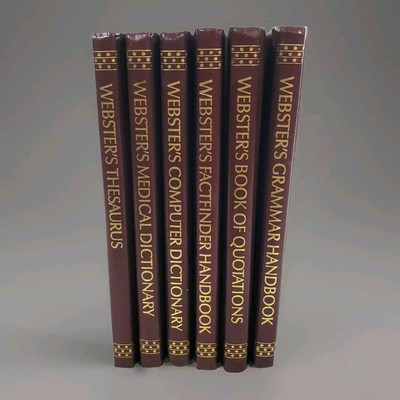 Comprehensive Desk Reference Library 6 Book Set Office Decor Brown Gold