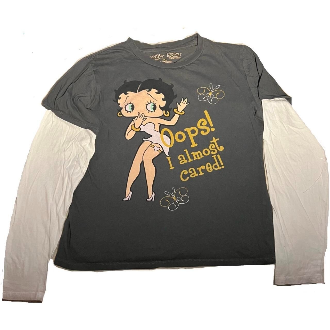 Betty Boop Oops I almost cared! 2007 Layered Long Sleeve and