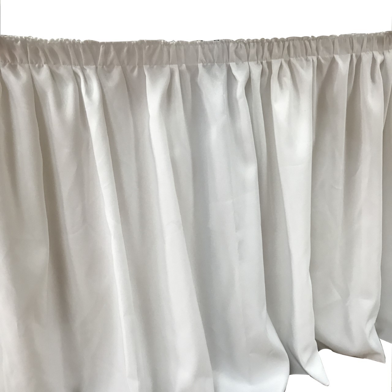 Polyester Tischrock Skirting Partydekoration Hochzeitsdeko Tischdeko Weiss 4-6 M
