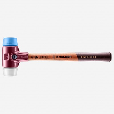 Halder Simplex Mallet with Soft Blue Rubber/Superplastic Inserts and Cast Iron H