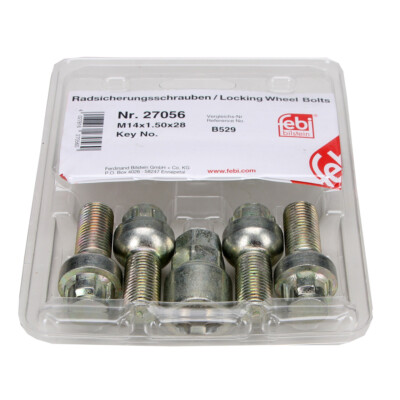 FEBI 27056 Felgenschloss Satz M14x1,5 für AUDI FORD MERCEDES-BENZ SEAT SKODA VW