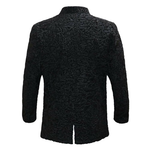 Pre-owned Handmade Black Real Persian Lamb Fur Coat Karakuli Fur Curly Hair All Sizes