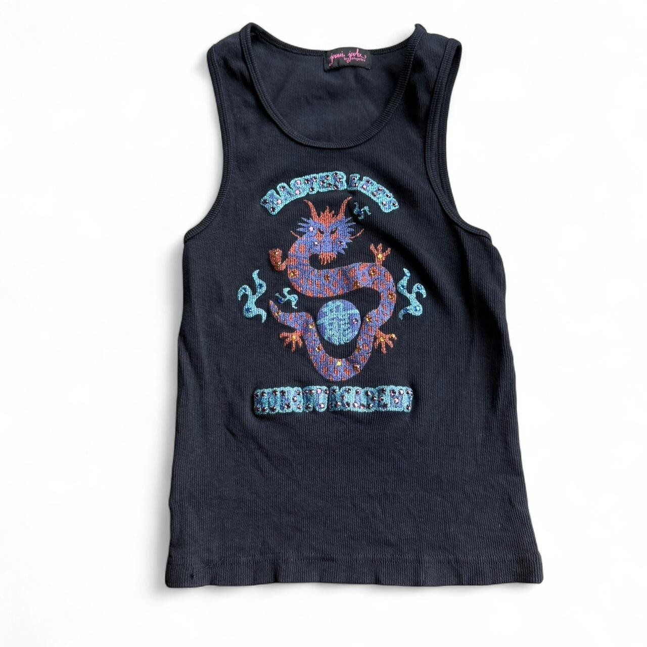 トップス 00s archive japanese label tank top y2k 2000s Skull Wing Print Tank Tops Cyber Grunge Y2K Graphic