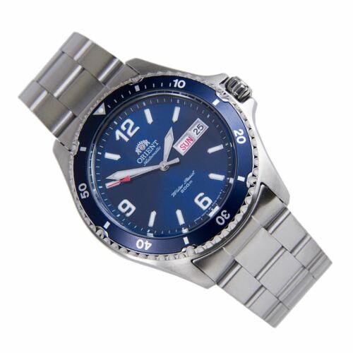 Pre-owned Orient Men`s Automatic Blue Dial Stainless Steel Bracelet Watch Faa02002d9