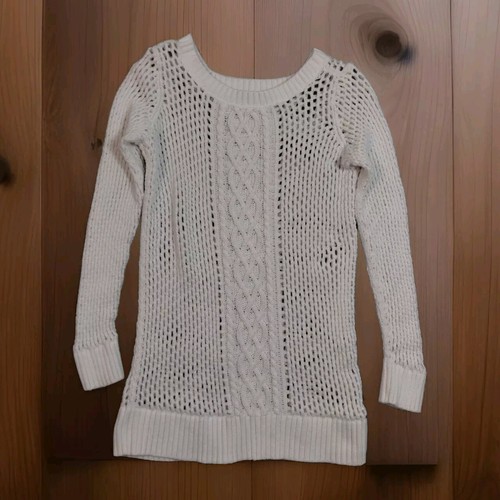■EMIS■ CABLE COTTON KNIT BAGWHITE m1037_1334833 Tommy Bahama White 100%Cotton Open Cable Knit Pullover
