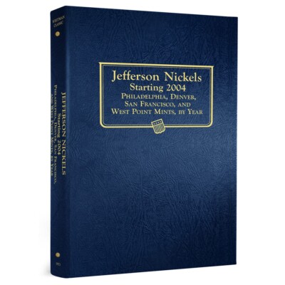 Album For Jefferson Nickel Coins 2004-2024 + 20 Blank Whitman Classic 1975 New