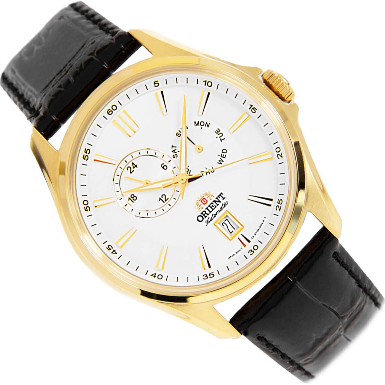 Pre-owned Orient Multi-eyes Automatic Watch Day Date White Dial Et0r004w Made In Japan