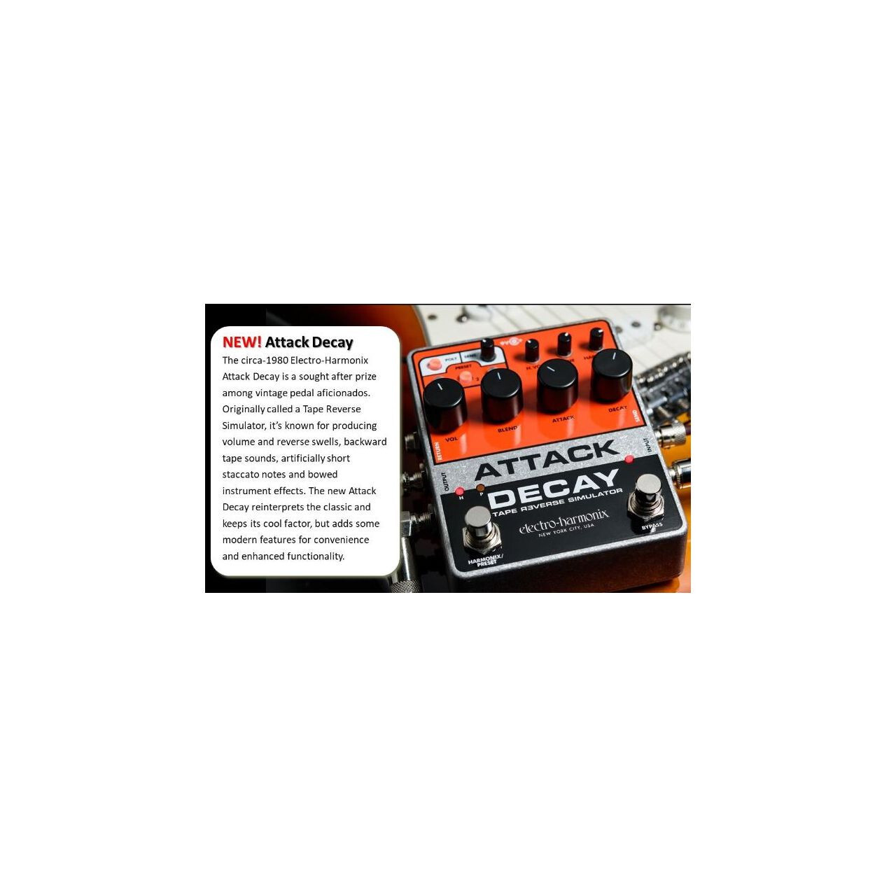 ELECTRO-HARMONIX Attack Decay - Tape Reverse Simulator | eBay