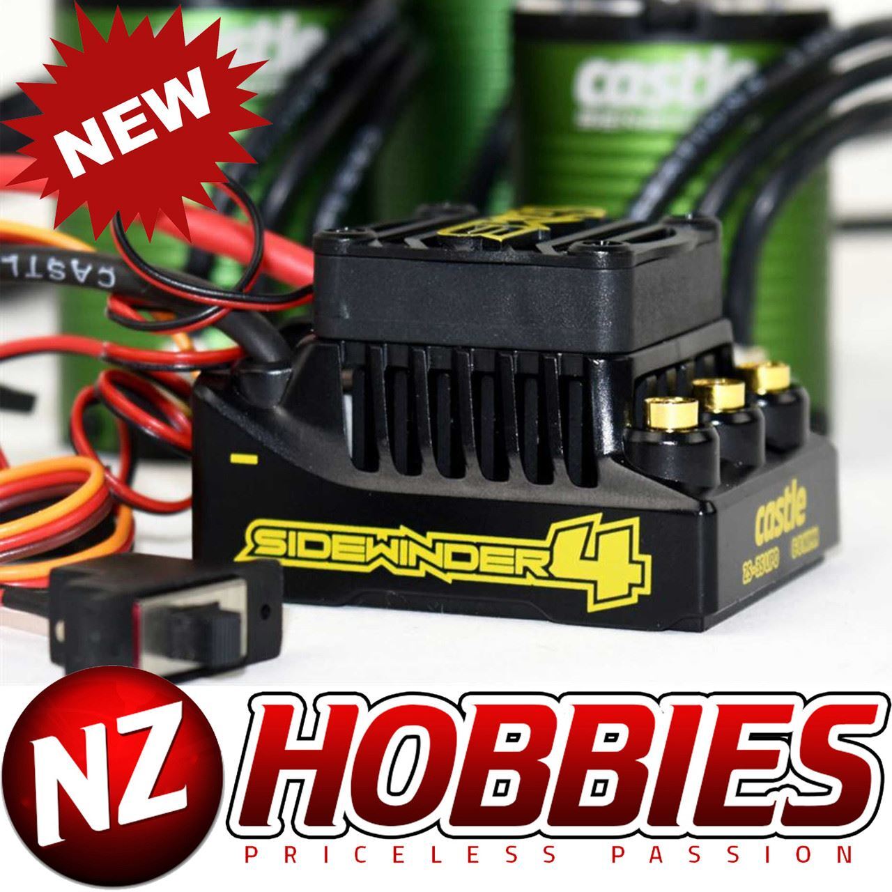 Castle Creations CSE010016401 Sidewinder 4 Brushless ESC/1406-4600Kv Motor Combo