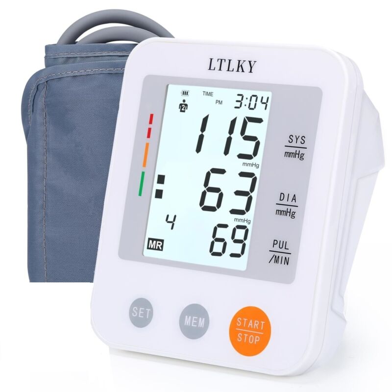 Blood Pressure Monitor Automatic Arm Digital BP Cuff Pulse Heart Rate Machine