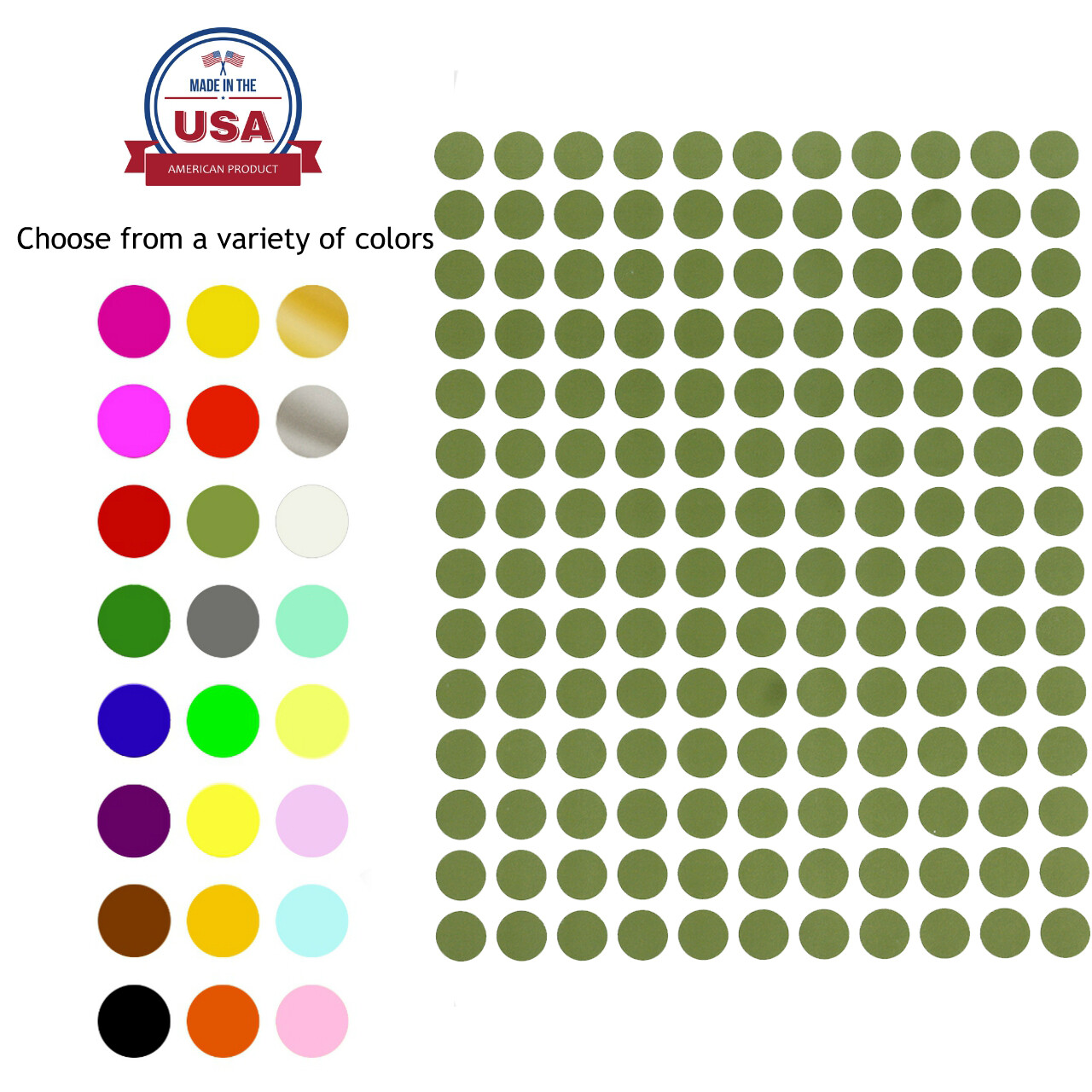 10mm Small Round Dots Color Coded Stickers 3/8 Labels 0.375 Inch Circle
