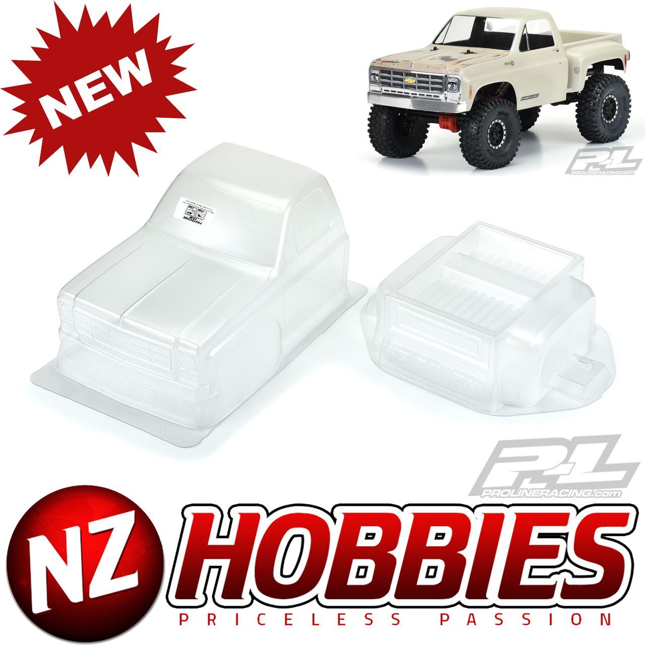 Pro-Line PRO3522-00 1978 Chevy K-10 Clear Body 12.3" (313mm) Wheelbase Cab & Bed