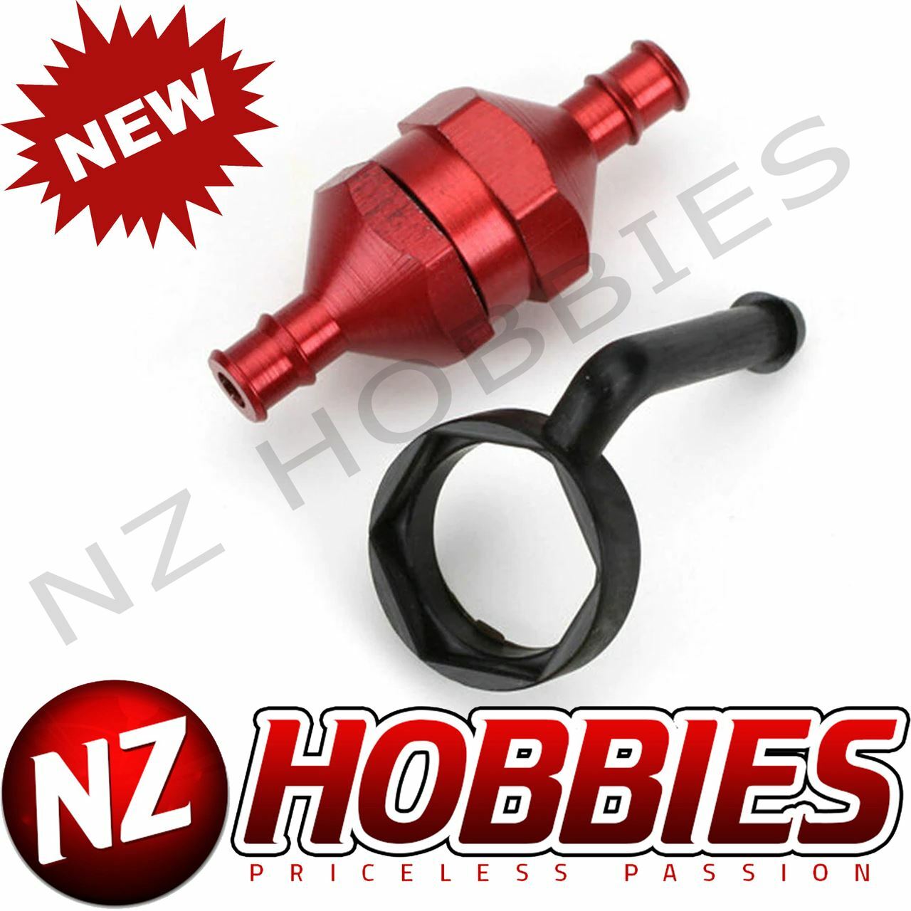 DuBro 834 In-Line Fuel Filter, Red # DUB834