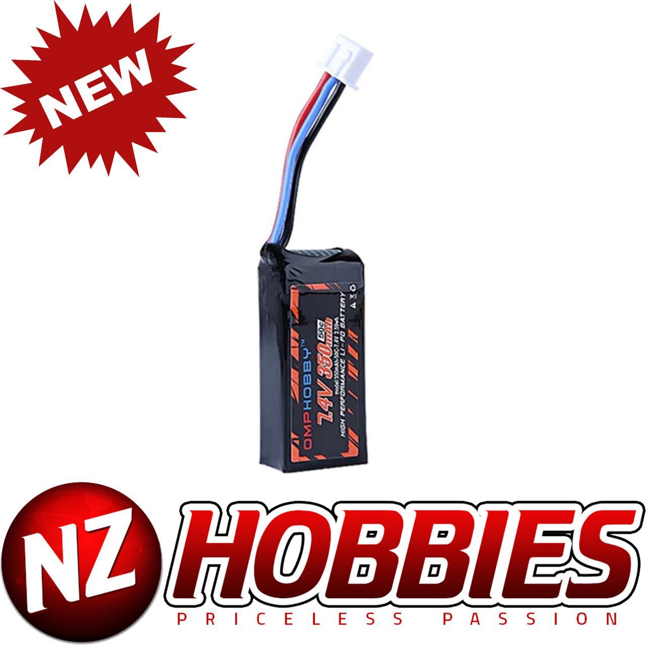 OMP 50C 7.4V 2S 350mAh LiPo Battery for M1 Helicopter # OSHM1024
