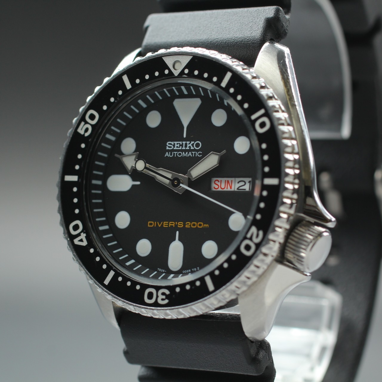 NEAR MINT] SEIKO 7S26-0020 SKX007 Black Boy Diver 200m Men's
