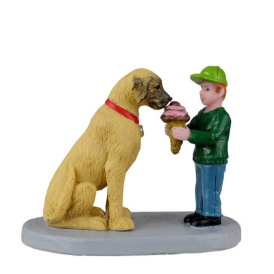 Lemax Christmas Village Carnival Dog and Boy - Best Friends Share