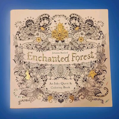 ENCHANTED FOREST ''An Inky Quest & Coloring Book'' By Johanna Basford 2015 Rtl $16
