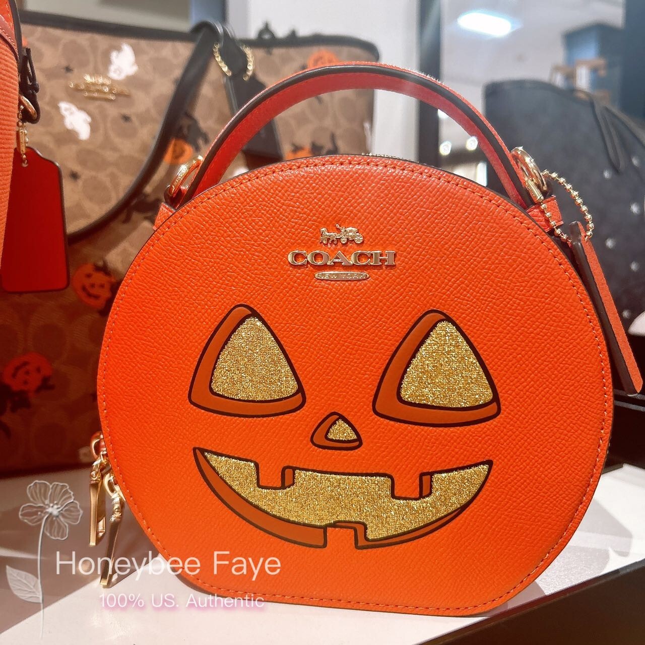 NWT Coach Canteen Crossbody Bag With Halloween Pumpkin CW468