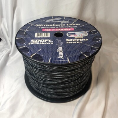 Microphone Cable 500ft. 152.4 Meters MC-5-500WV 0.28''/7mm Audiopipe Stereo *READ