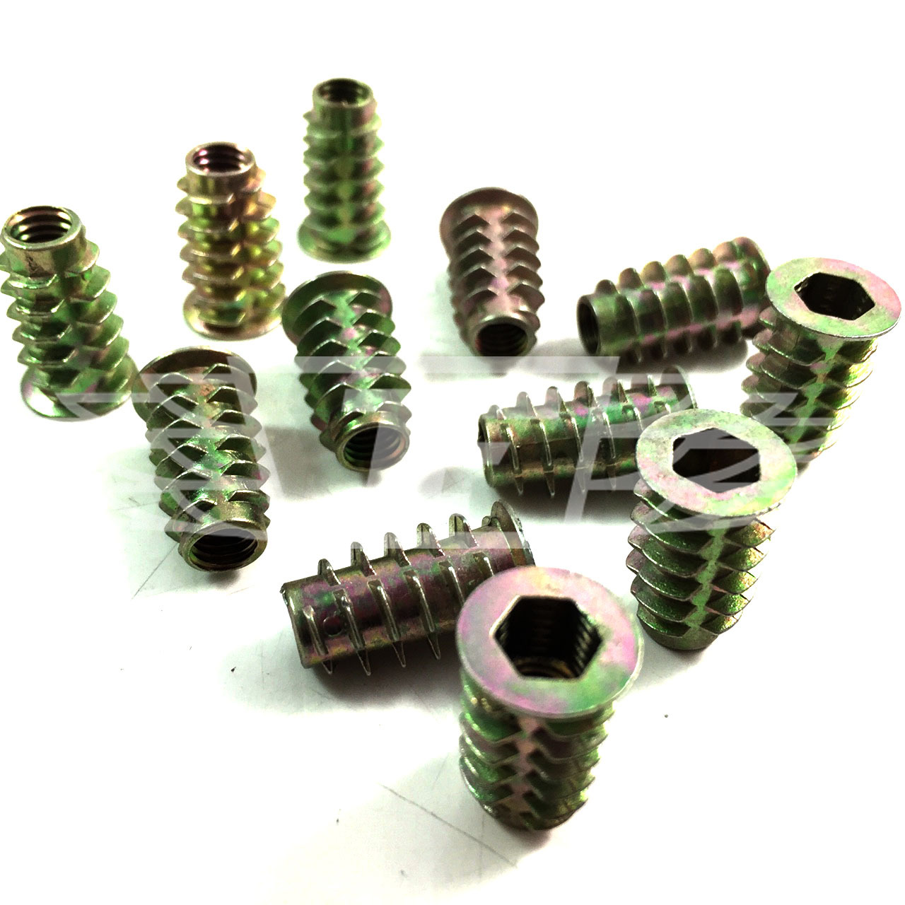 M6 x 20mm TYPE D WITH FLANGE HEX DRIVE 'SCREW IN' THREADED INSERT
