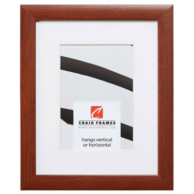 Craig Frames Contemporary 1'' Modern Walnut Brown Picture Frame With a Mat