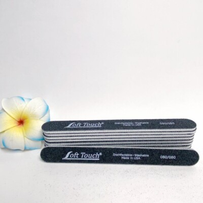 Soft Touch Black 7'' Nail File Extra Coarse/Extra Coarse 80/80 grit 10 pcs