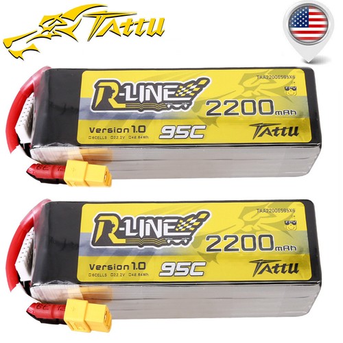 【2個セット】Tattu R-Line1.0 6S 95C 5100mAhリポ Tattu R-Line バージョン 5.0 1550mAh 6S 150C 22.2V Lipo