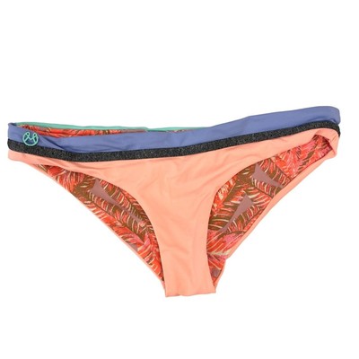 Maaji Orange Reversible Bikini Bottoms Leaf Print - Women's Size Medium
