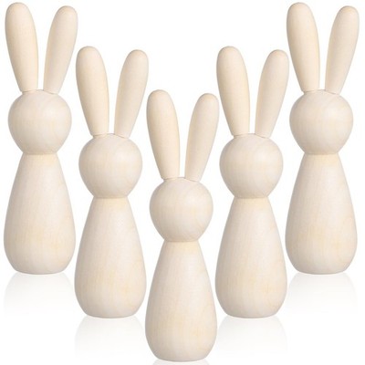 NUOBESTY Giocattolo in miniatura in legno per scrivania coniglietti in legno 