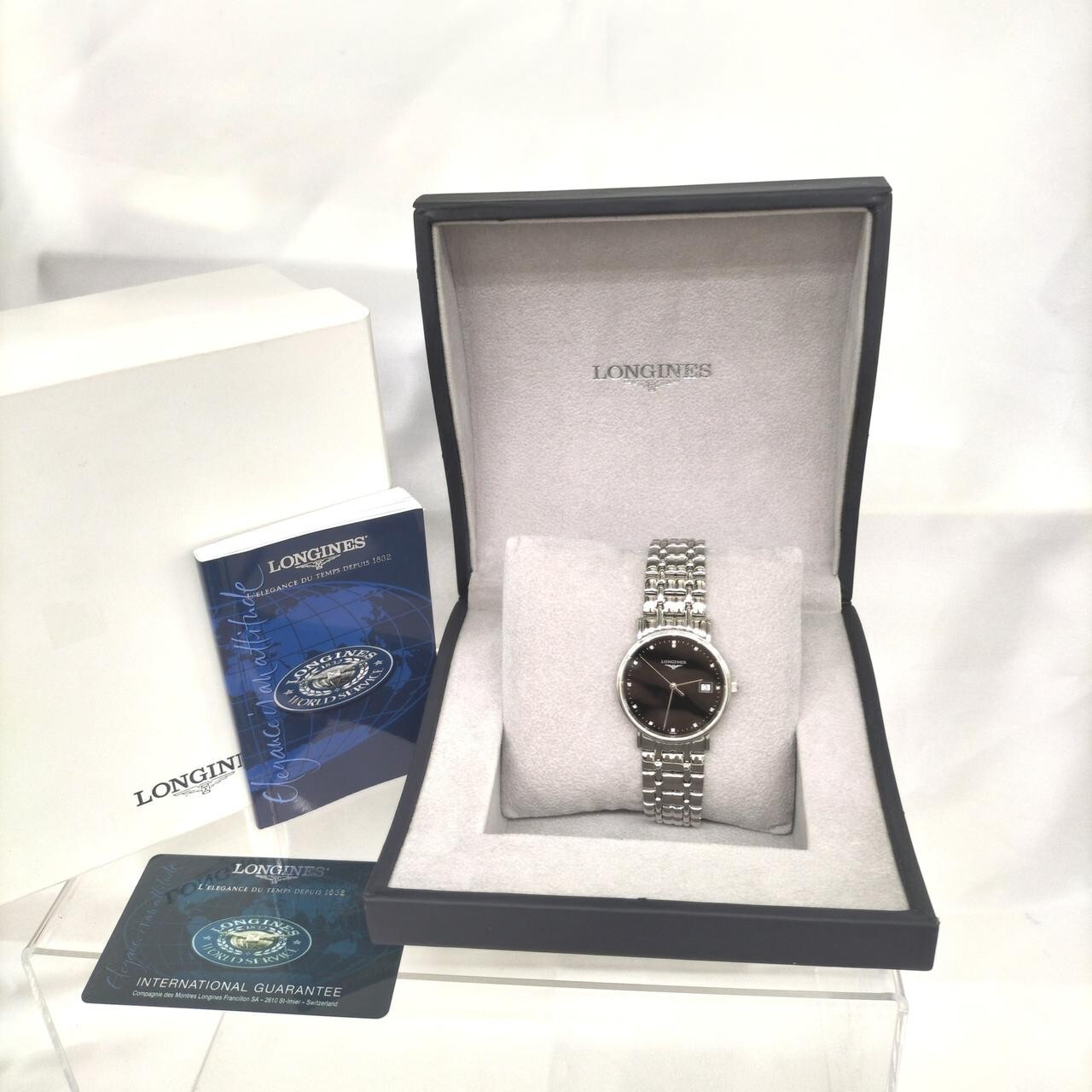 LONGINES L4.720.4.97.6 12P Diamond Quartz Men's Watch Black LONGINES L4.720.4.97.6 12P Diamond Quartz Men's Watch Black
